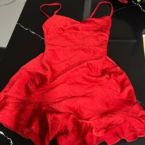 Red short dress